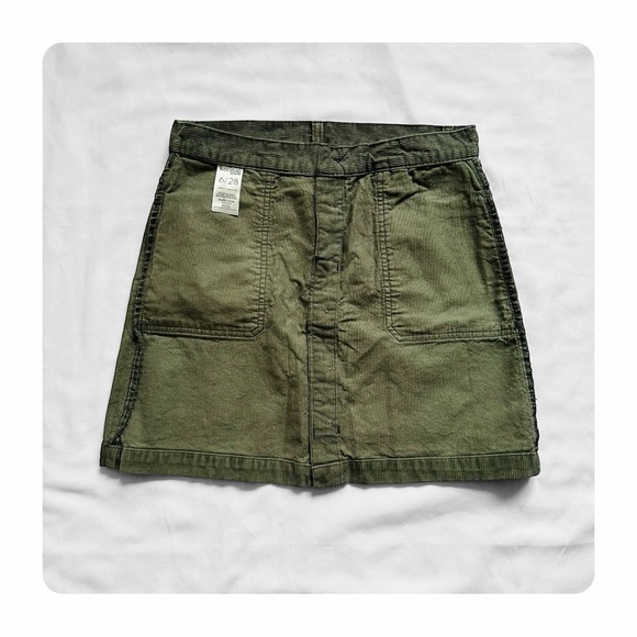 ★ NWT Kenzie High Waist Button Down Corduroy Mini Skirt - Green ★ - Picture 11 of 14